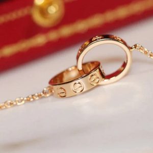 Love Necklace Pink Gold And Silver