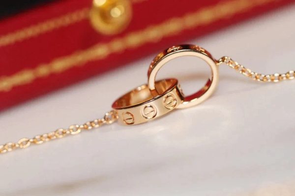 Love Necklace Pink Gold And Silver