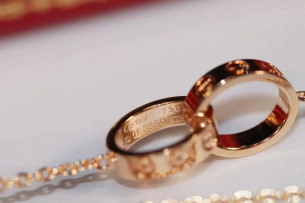Love Necklace Pink Gold And Silver