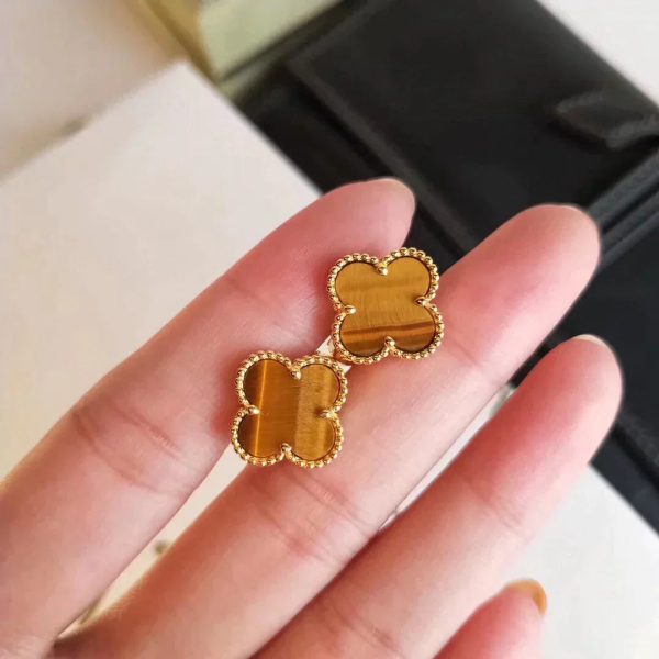 Clover Tiger Eye Earrings