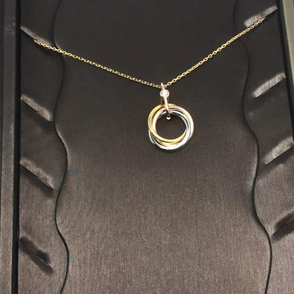 Trinity Necklace Silver Gold Pink Gold