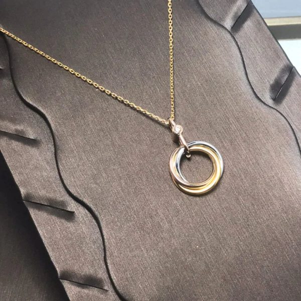 Trinity Necklace Silver Gold Pink Gold