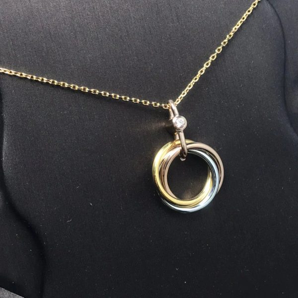 Trinity Necklace Silver Gold Pink Gold