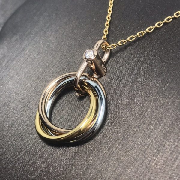 Trinity Necklace Silver Gold Pink Gold