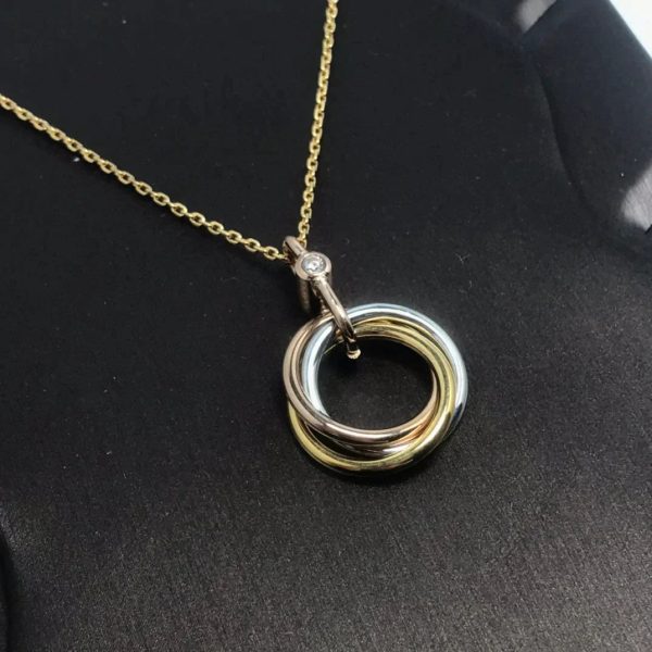 Trinity Necklace Silver Gold Pink Gold