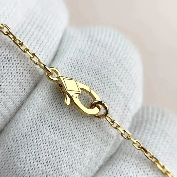 Clover Pendant Pink Mop Gold Necklace