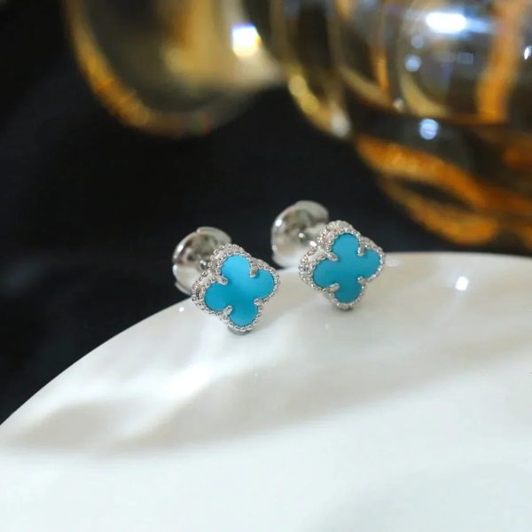 Clover Mini Silver Turquoise Stud Earrings