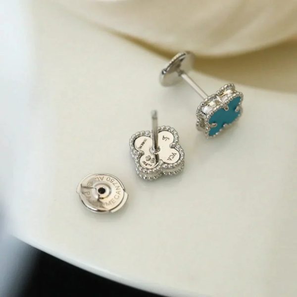 Clover Mini Silver Turquoise Stud Earrings