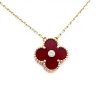 Clover Necklace Gold Diamond Onyx