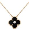 Clover Necklace Gold Diamond Carnelian