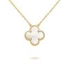 Clover Pendant Pink Mop Gold Necklace