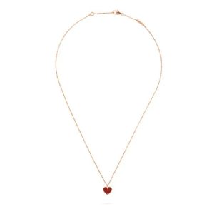 Sweet Clover Carnelian Heart Necklace