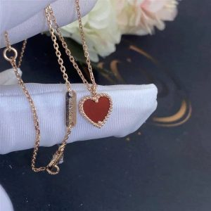 Sweet Clover Carnelian Heart Necklace