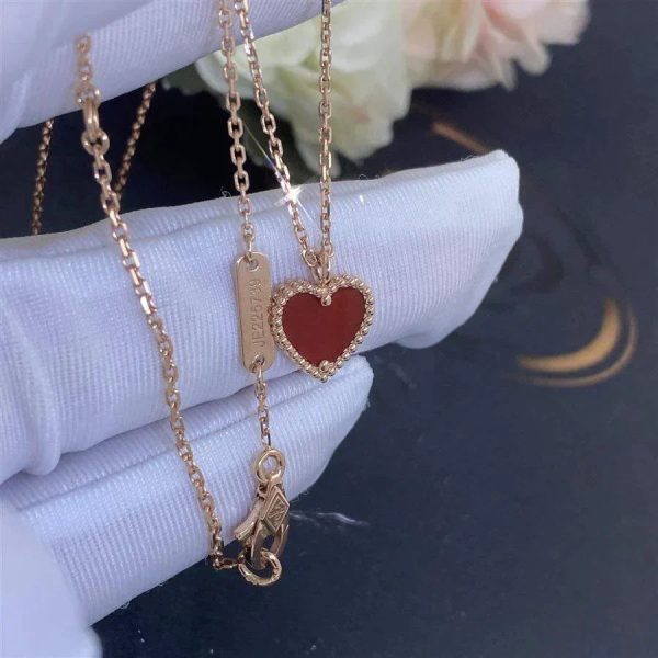 Sweet Clover Carnelian Heart Necklace