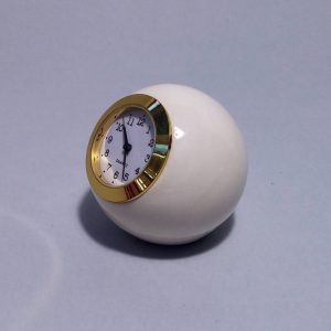 Small Desk clock, Ball shaped, white ceramic desk clock, small table clock, Shelf clock, Vintage Retro style Clock, Ball clock, Table clock
