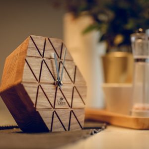 Desk Clock, Modern Desk Clock, Oak Desk Clock, Wood Desk Clock, Wooden Desk Clock,Office Desk Clock,Office Clock, Design Table Clock,Hexagon