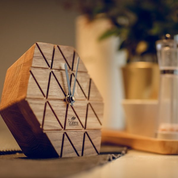 Desk Clock, Modern Desk Clock, Oak Desk Clock, Wood Desk Clock, Wooden Desk Clock,Office Desk Clock,Office Clock, Design Table Clock,Hexagon