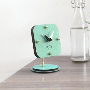 Mint Adjustable Desk Clock, Minimalist Clock, Retro Table Clock, Wood Clock