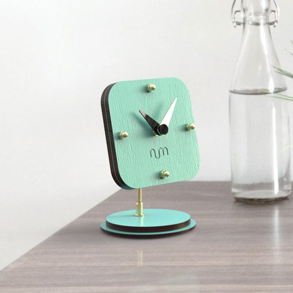 Mint Adjustable Desk Clock, Minimalist Clock, Retro Table Clock, Wood Clock