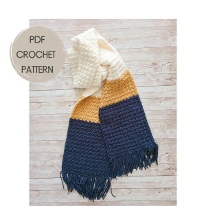 Color Block Crochet Scarf Pattern PDF, Crochet Super Scarf Pattern, Men’s Crochet Scarf, Women’s Crochet Scarf, Unisex Crochet Scarf