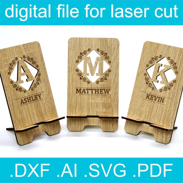 Phone Stand Holder Laser Cut File SVG | Glowforge Files | Lightburn Files | Cnc Files For Wood | Lasercut