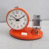 Desk Clock 10 Inches with Real Moving Gear convertible into Wall clock (Hybrid) Carbon Grey