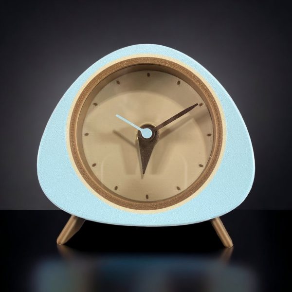 Pastel Blue, Mid Century Modern Desk and Table Clock | Unique Decor for Home, Office, Bookshelf, Bedside, Gift