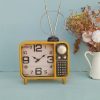 Metal Classic Desk Clock, Tabletop Clock with Numbers, Unique Design Home Office Clock, Silent Bedroom Clock, Gift for Office, Business Gift