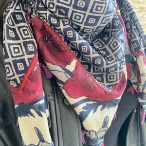 Women’s scarf, Cotton scarf Flowers