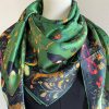 100% Mulberry Silk Scarf – Large Silk Scarf – Van Gogh Almond Blossom Print – 180X65cm
