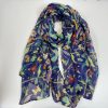 Ladies Women’s Fashion elegant New Birds Print Long Scarves Floral Neck Scarf Shawl Wrap，Gifts for her