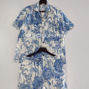 Beautiful Indian Cotton Short Pajama Set Wedding Pajama Set Bridal Party Pajama Women Clothing With Cotton Bag #12
