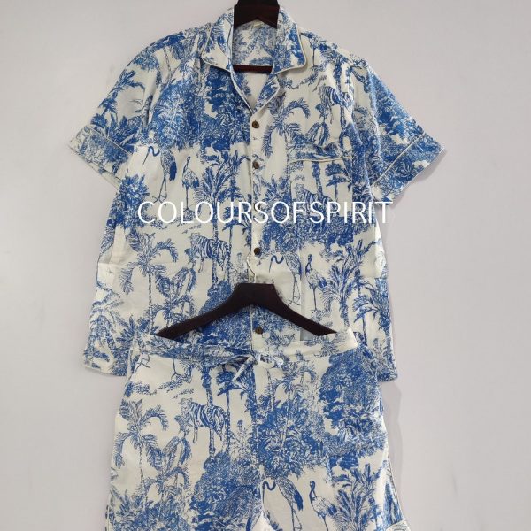 Beautiful Indian Cotton Short Pajama Set Wedding Pajama Set Bridal Party Pajama Women Clothing With Cotton Bag #12
