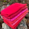 Handmade Red Scarf – Soft Warm Thin Lightweight from the Himalayas – Handwoven in Kathmandu Valley Nepal – Red and Pink Comfort Colors