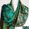 Electric blue silk flower scarf Gift for her shawl elegant scarf scarves1938 Silk scarf boho scarf bohemian scarf gypsy Festival scarves