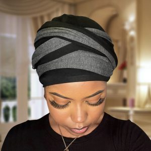 Head Wrap Satin Lined Beanie Cap with Soft Stretch Tie / Hijab/ Headwear/ Knit Jersey head wrap/Chemo Scarf/Alopecia Scarf/