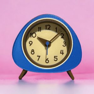 Blue, Mid Century Modern Desk and Table Clock | Unique Decor for Home, Office, Bookshelf, Bedside, Gift