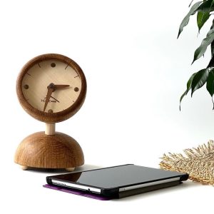 Handcrafted table clock, Desk clock, Wooden clock, Design table clock, Wood table clock, Wooden office clock, Unique desk clock, Design gift