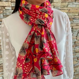 Scarf, Cheche, Women’s scarf, cotton, Women’s gift, wax, Japanese print, Women’s fashion and trend