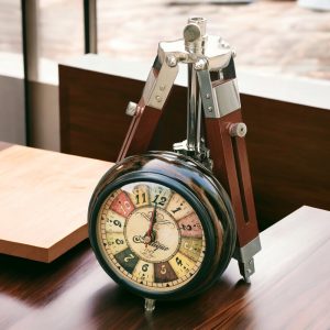 Adjustable Desk Clock – Classic Tripod Nautical Table Clock, Antique Collectible Table Decor Clock, Handcrafted Clock