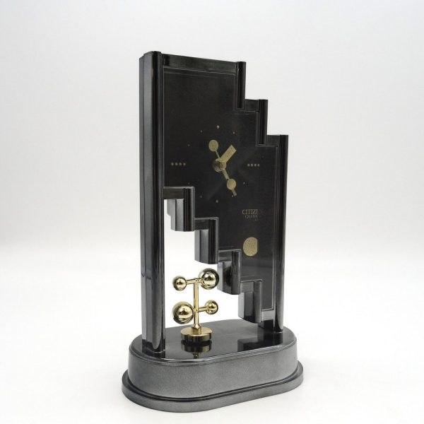 Rare Postmodern Pendulum desk clock Neo Art Deco by Citizen