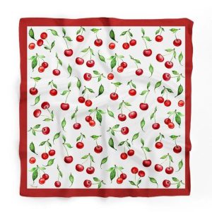 Cherry Pattern Scarf, Bandana, Women’s Scarf,  Headband, Bag Accessory, Gift for her