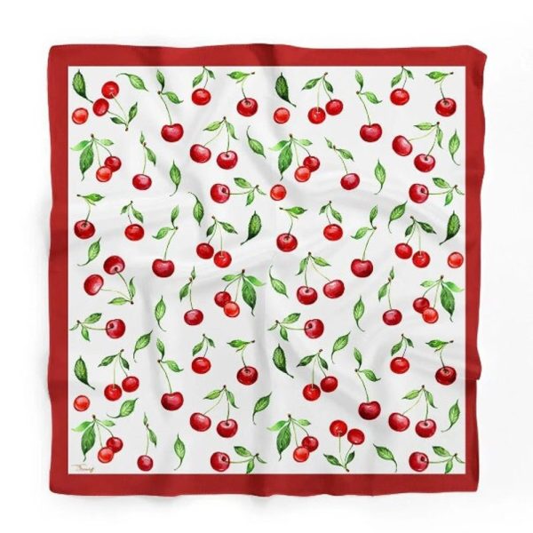 Cherry Pattern Scarf, Bandana, Women’s Scarf,  Headband, Bag Accessory, Gift for her