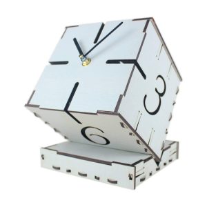Cube Table Clock, 3mm and 4mm, digital file, dxf, svg