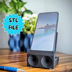 Cell Phone Holder Amplifier Digital Download – Mobile Phone Stand With Acoustic Speakers – STL file