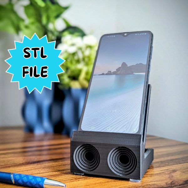 Cell Phone Holder Amplifier Digital Download – Mobile Phone Stand With Acoustic Speakers – STL file