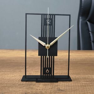 Metal Office Tabletop Clock, Bookshelf Metal Clock, Business Office Decor, Modern Home Decor, Above Desk Clock, Silent Unique Metal Clock