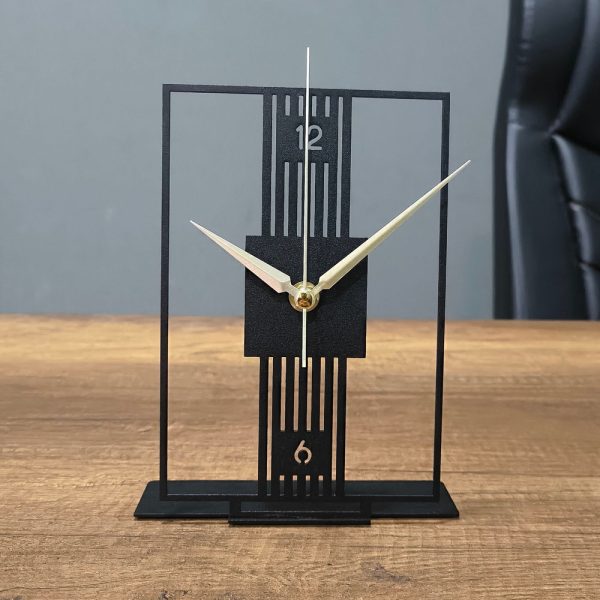 Metal Office Tabletop Clock, Bookshelf Metal Clock, Business Office Decor, Modern Home Decor, Above Desk Clock, Silent Unique Metal Clock
