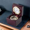 Handmade Concrete Table Clock – Burgundy Desk Clock for Office, Bedroom & Kitchen – Modern Minimalist Tabletop Clock – Unique Gift for Him