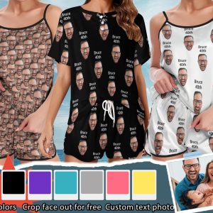 Custom women pajamas set with photo/text-birthday party gift-bachelor party gift-gift for niece/sister-pjs with name-Graduation party